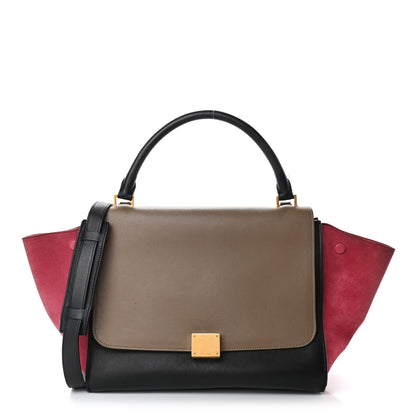 Celine Smooth Calfskin Suede Medium Tri-Color Trapeze Pink 1 of 12