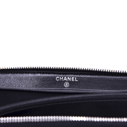 Chanel Patent Quilted Zip Around Wallet Black 6 of 10