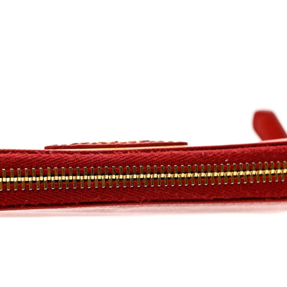 Prada Saffiano Metal Zip Around Wallet Fuoco 7 of 7