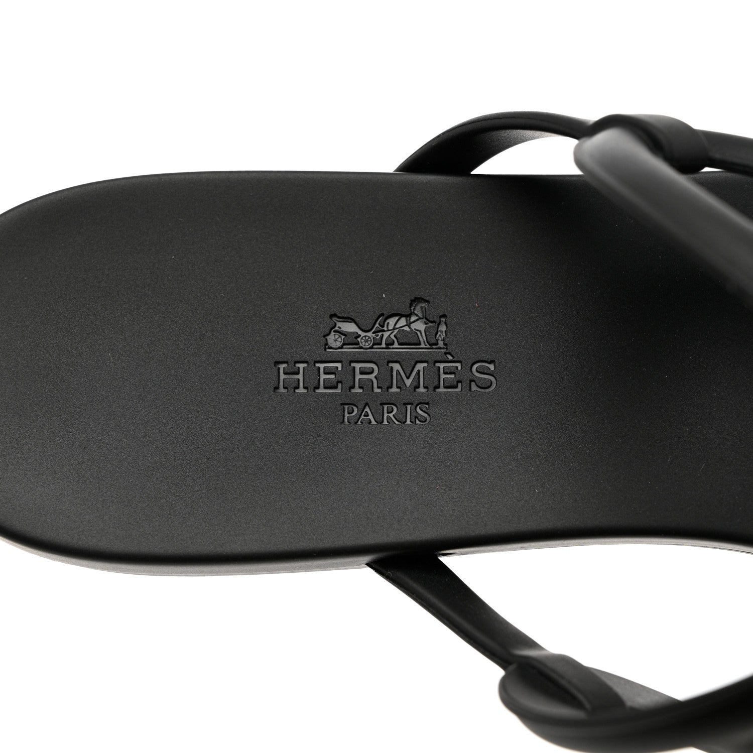 Hermes Rubber Womens Egerie Sandals 39 Black 7 of 8
