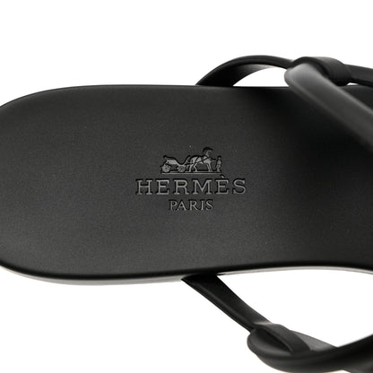 Hermes Rubber Womens Egerie Sandals 39 Black 7 of 8