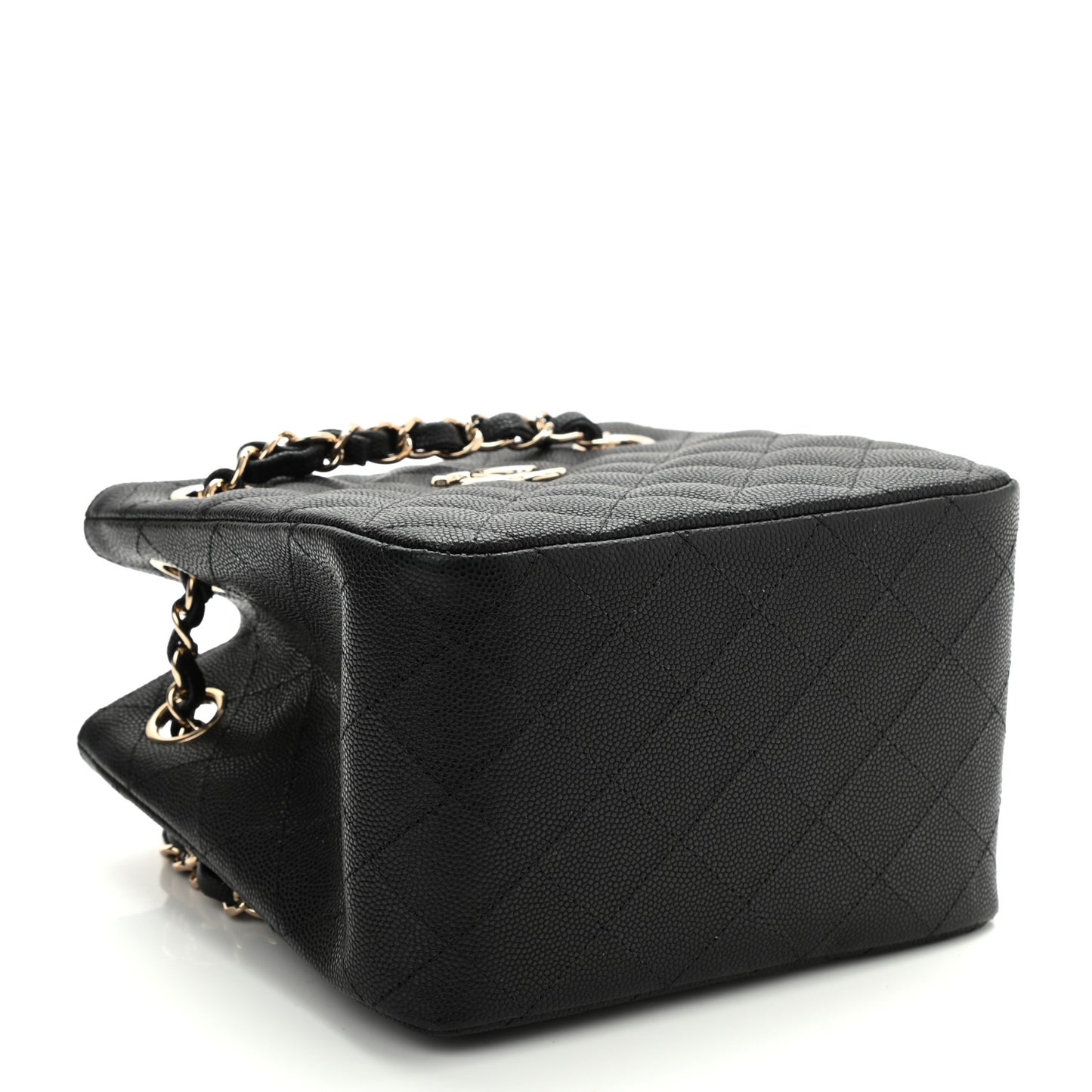 Caviar Quilted Mini Bucket Bag Black