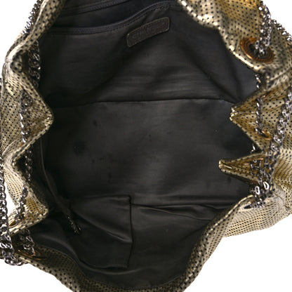 Chanel Metallic Calfskin Perforated Large Drill Accordion Flap Gold 5 of 16