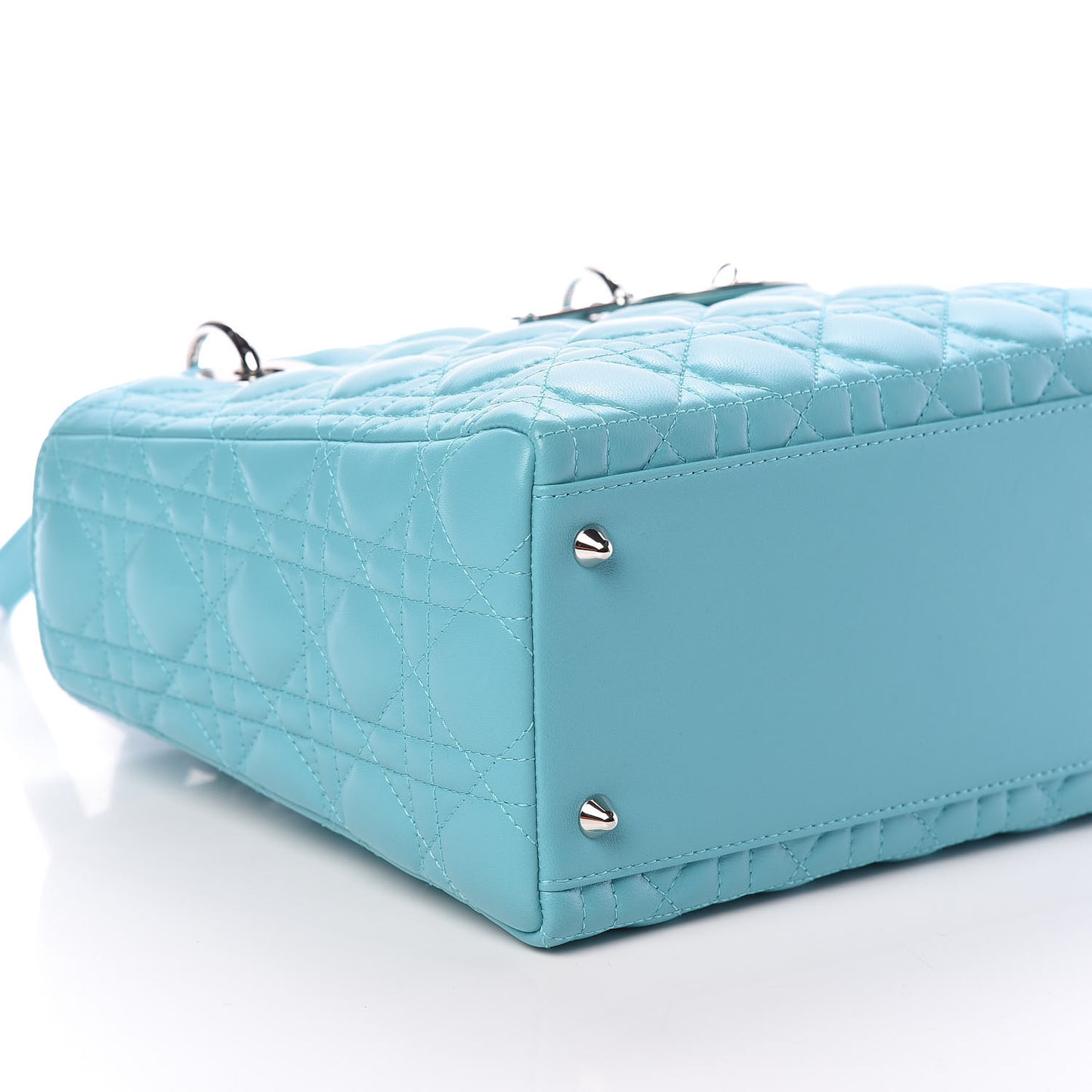 Lambskin Cannage Medium Lady Dior Turquoise