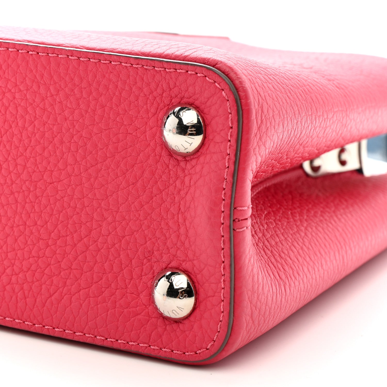 Louis Vuitton Taurillon Capucines BB Fuchsia Gris Blue 10 of 10
