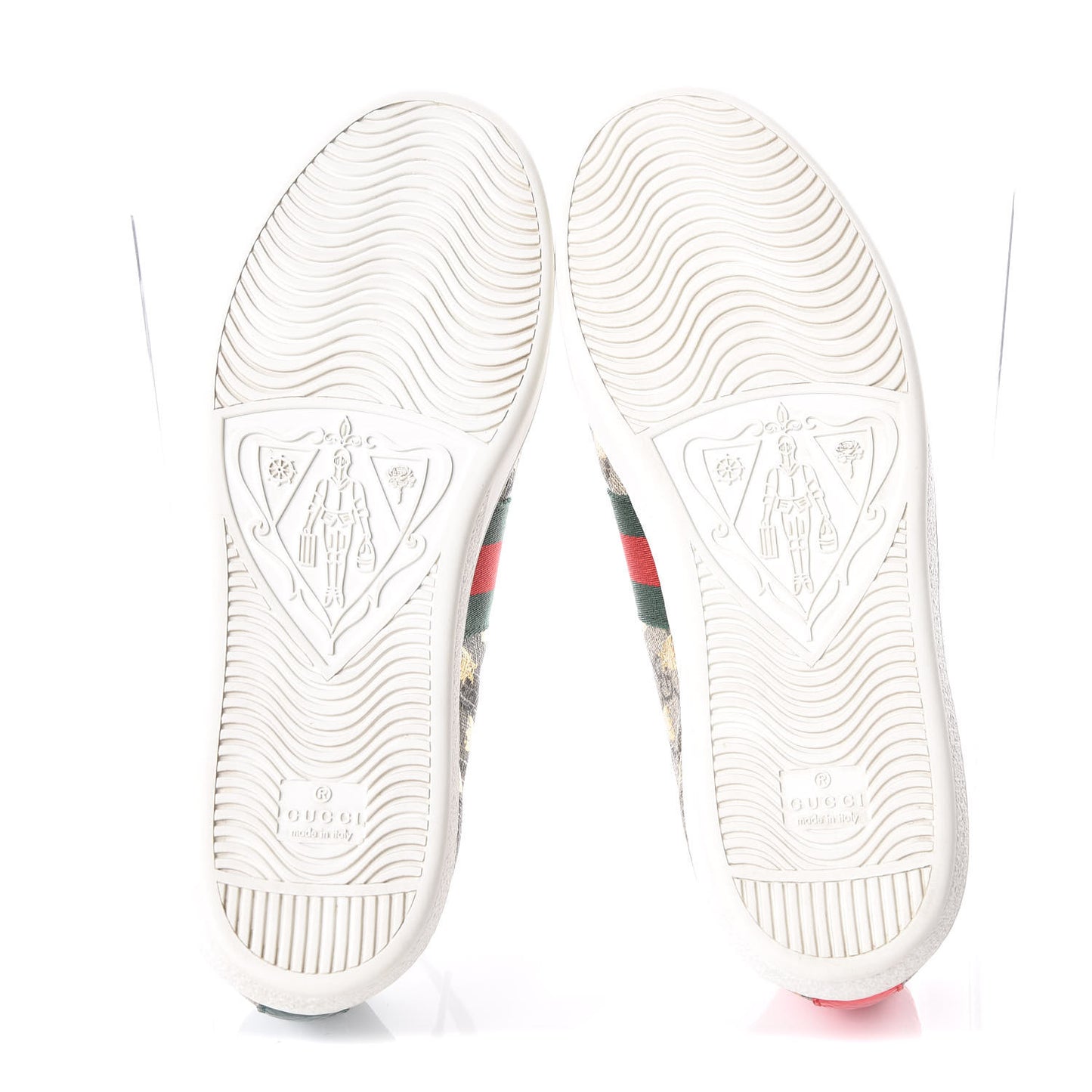 GG Supreme Monogram Bees Ayers Web Womens Ace Sneakers 40.5 Beige Oro Green Red