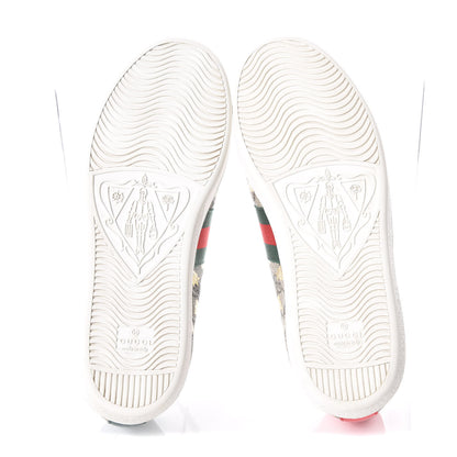 Gucci GG Supreme Monogram Bees Ayers Web Womens Ace Sneakers 40.5 Beige Oro Green Red 5 of 9
