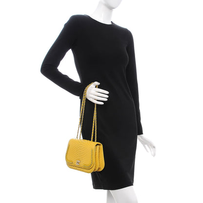 Chanel Python Small Braided Chic Flap Yellow 3 of 8