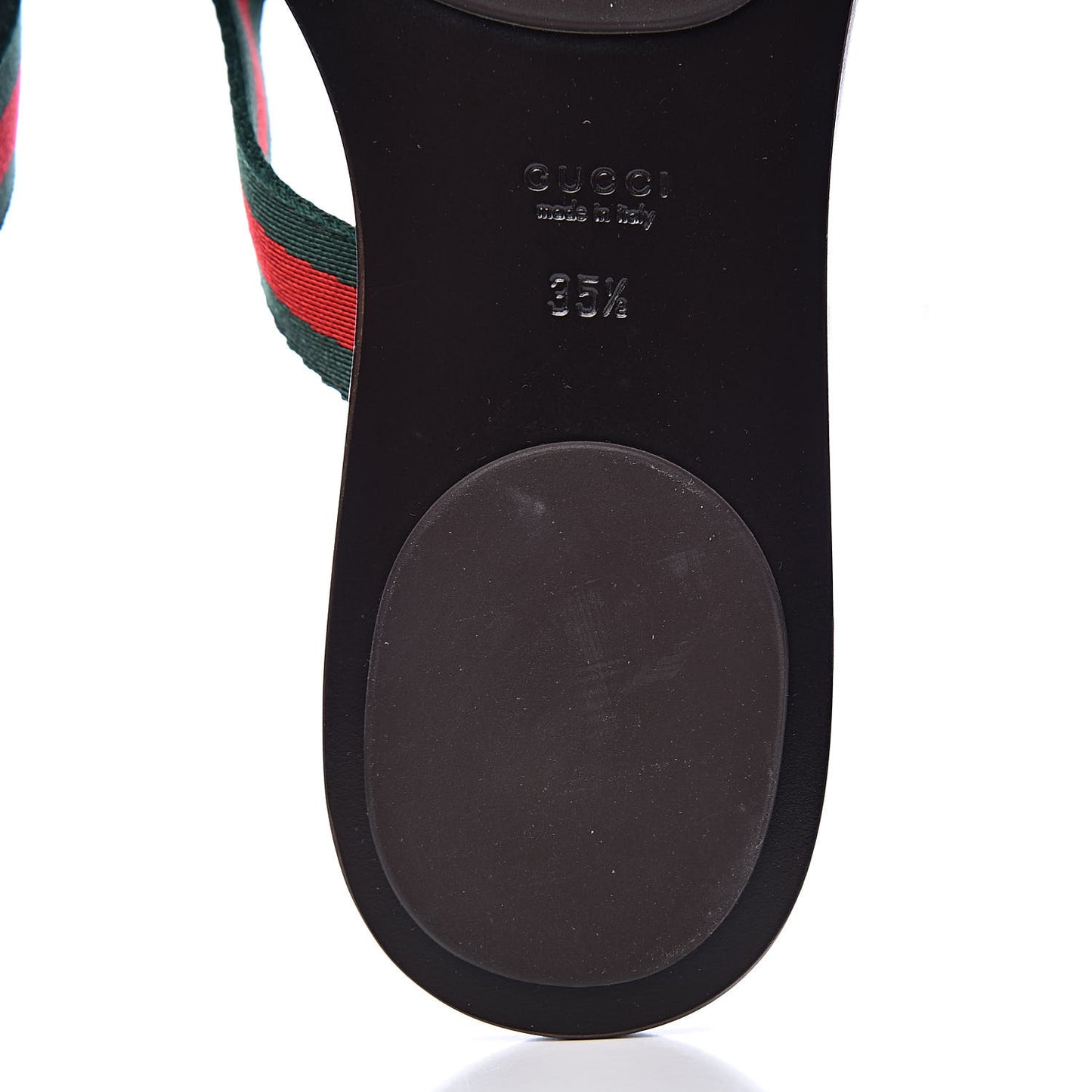 Nylon Guccissima Web Womens Thong Sandals 35.5 Green Red Black