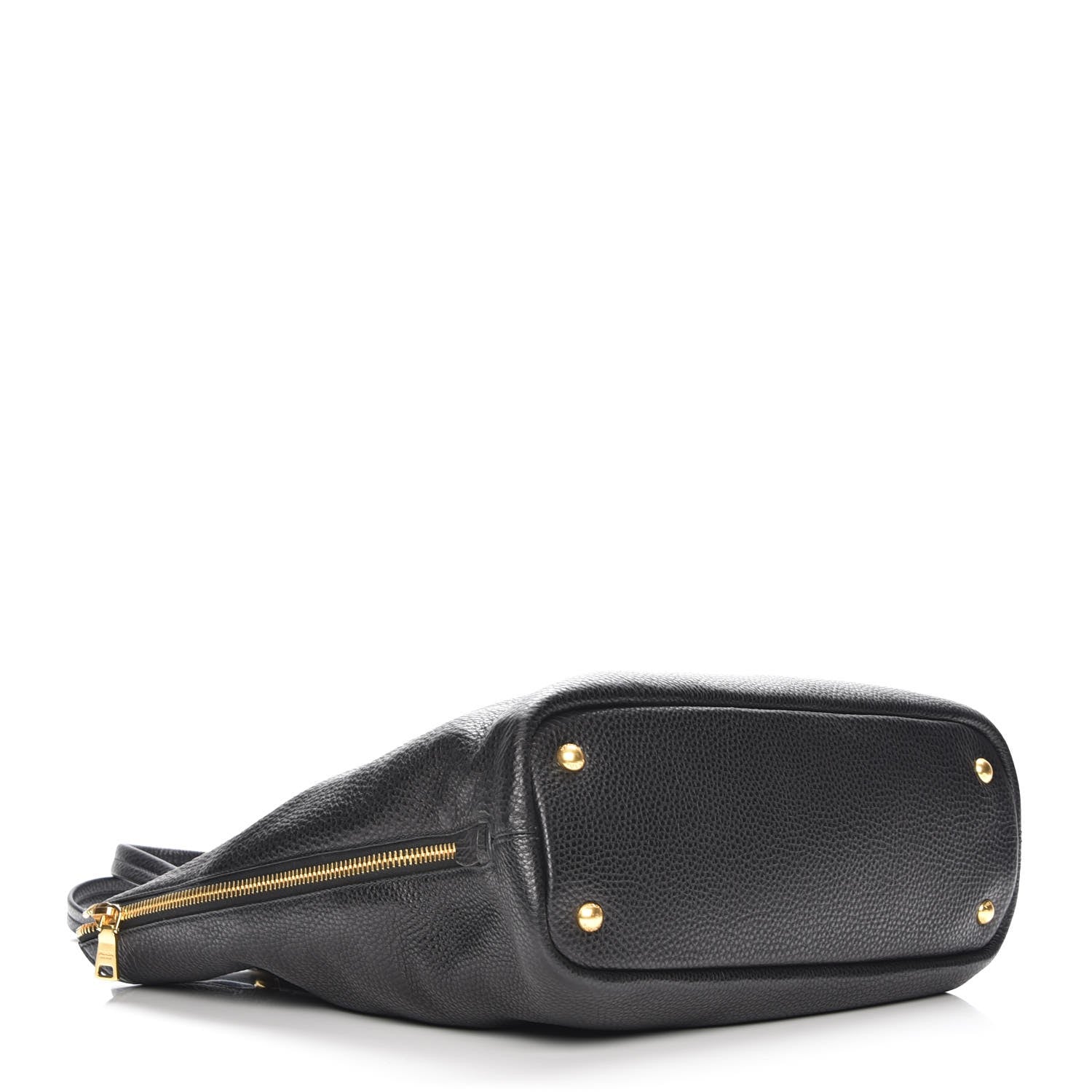 Prada Vitello Daino Side Zip Tote Black 4 of 7
