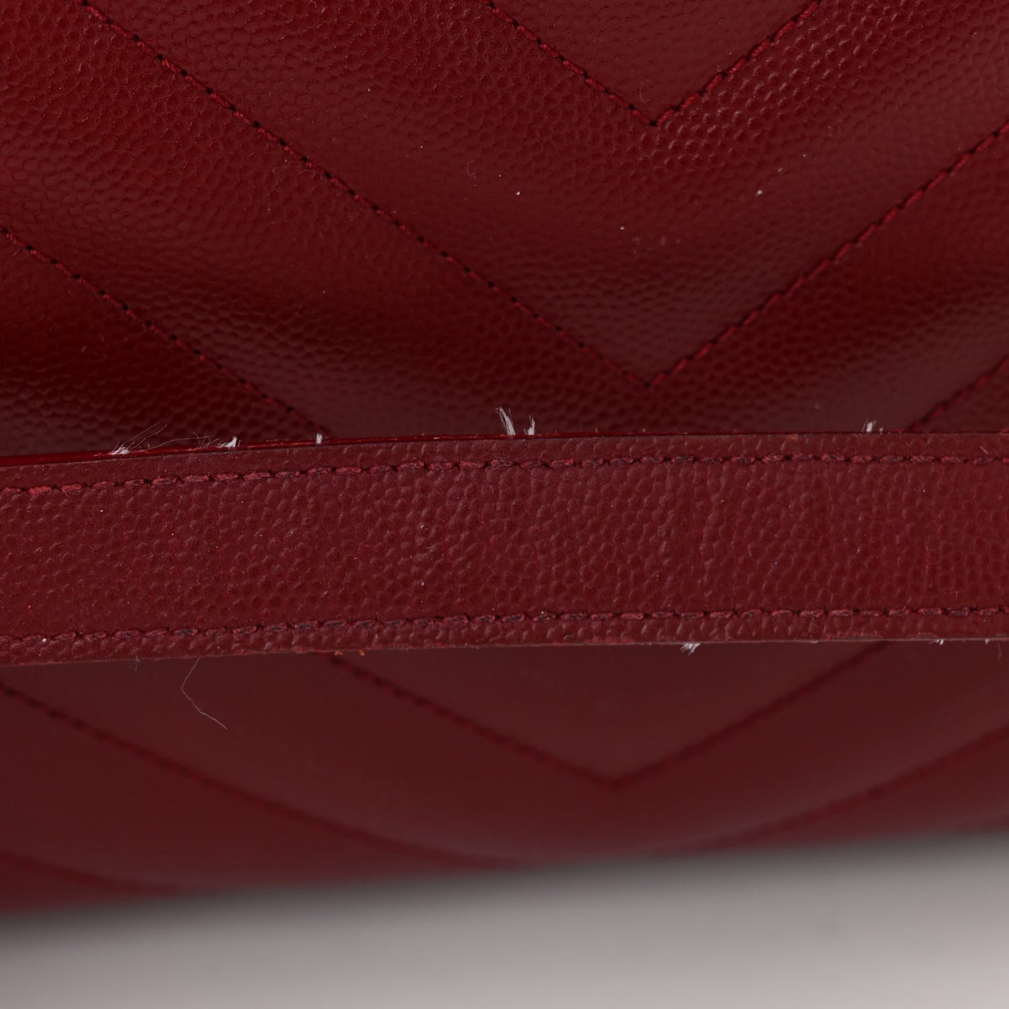 Grain De Poudre Matelasse Chevron Monogram Shopping Bag Oxblood