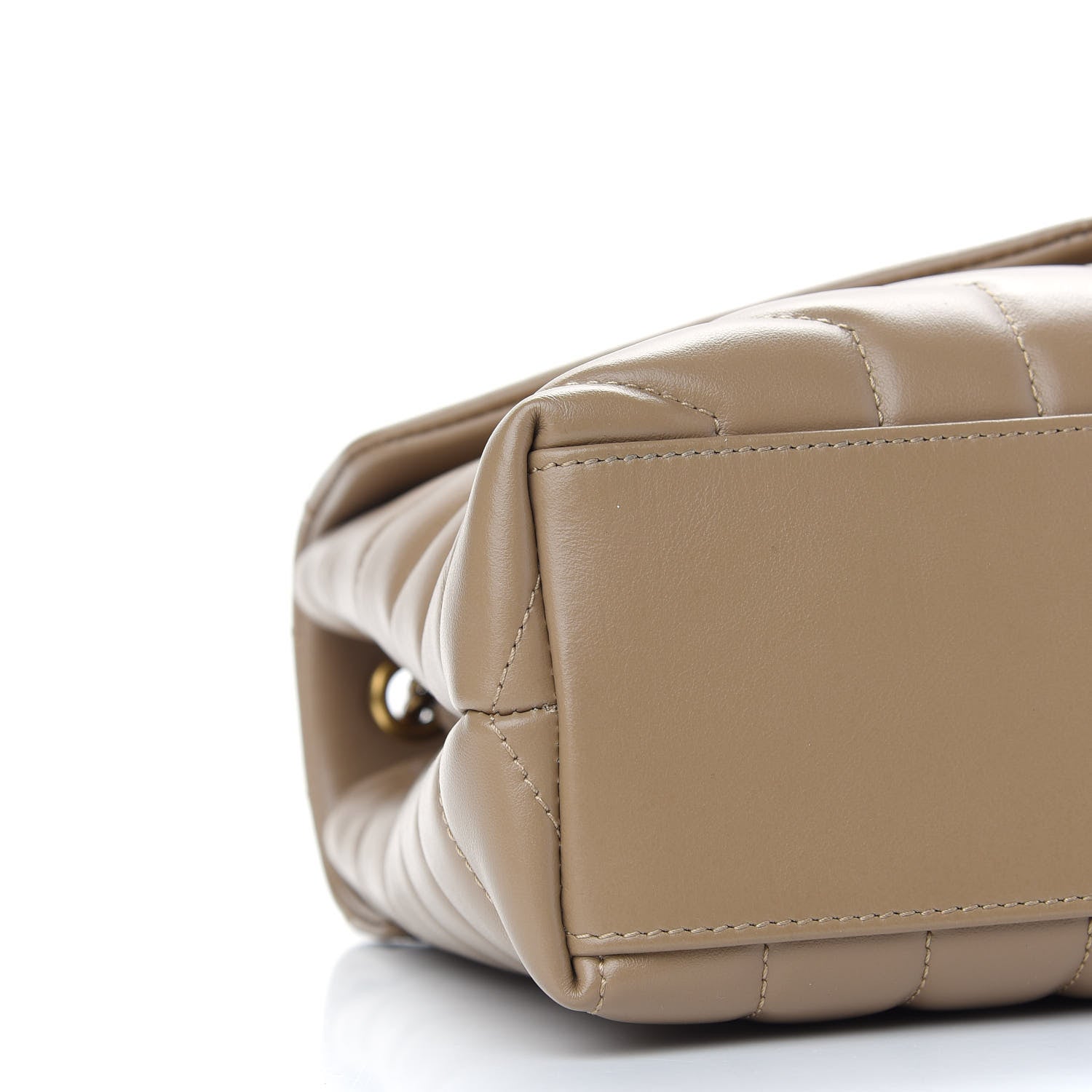 Saint Laurent Calfskin Y Quilted Monogram Small Loulou Chain Satchel Nude Powder 8 of 10