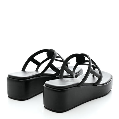 Hermes Nappa Gipsy Sandals 40 Black 4 of 8