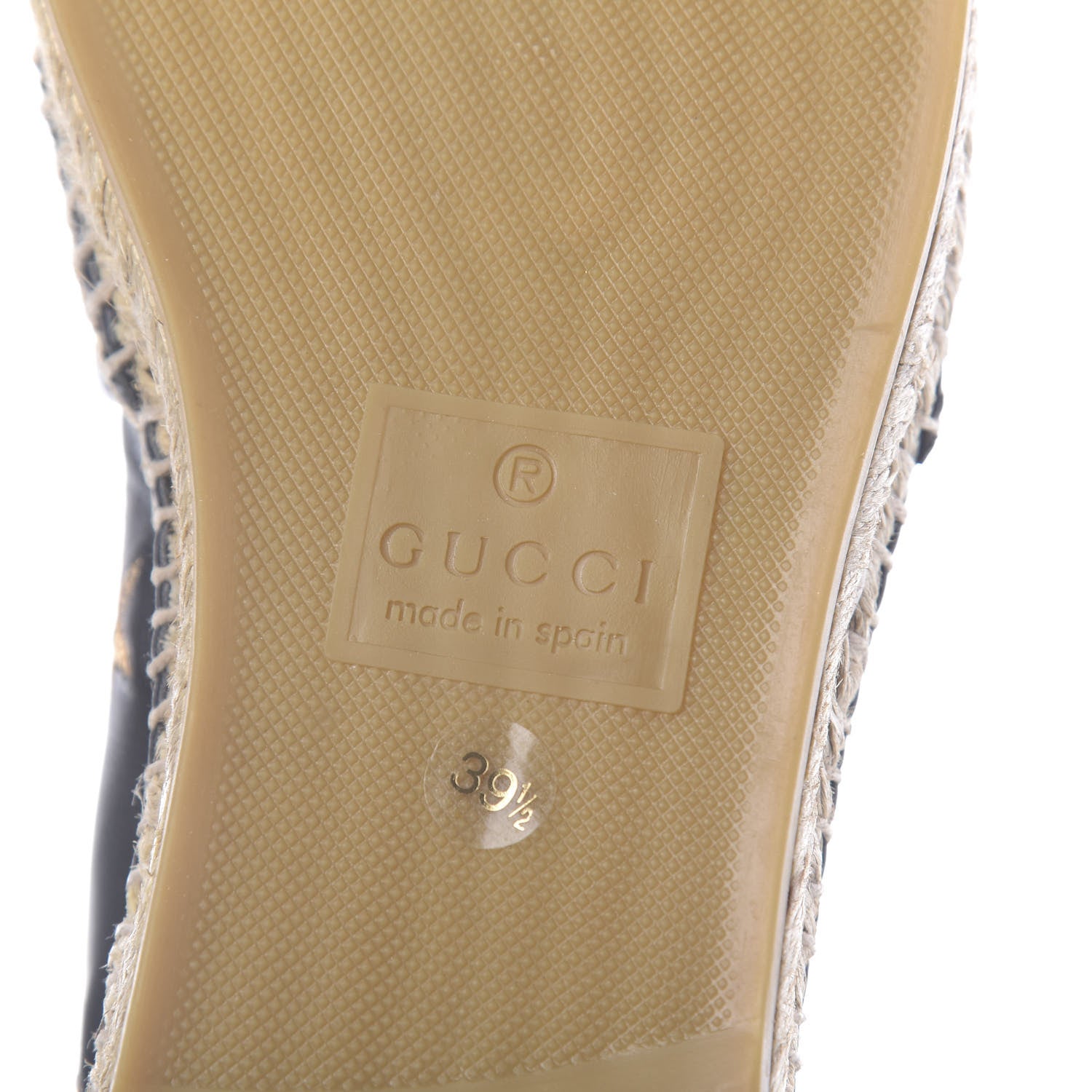 Gucci Calfskin Bee Star Embroidered Espadrilles 39.5 Black 8 of 12