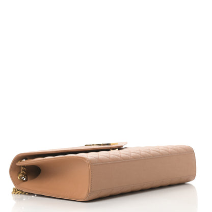 Saint Laurent Grain De Poudre Textured Mixed Matelasse Triquilt Large Monogram Satchel Dune 4 of 12