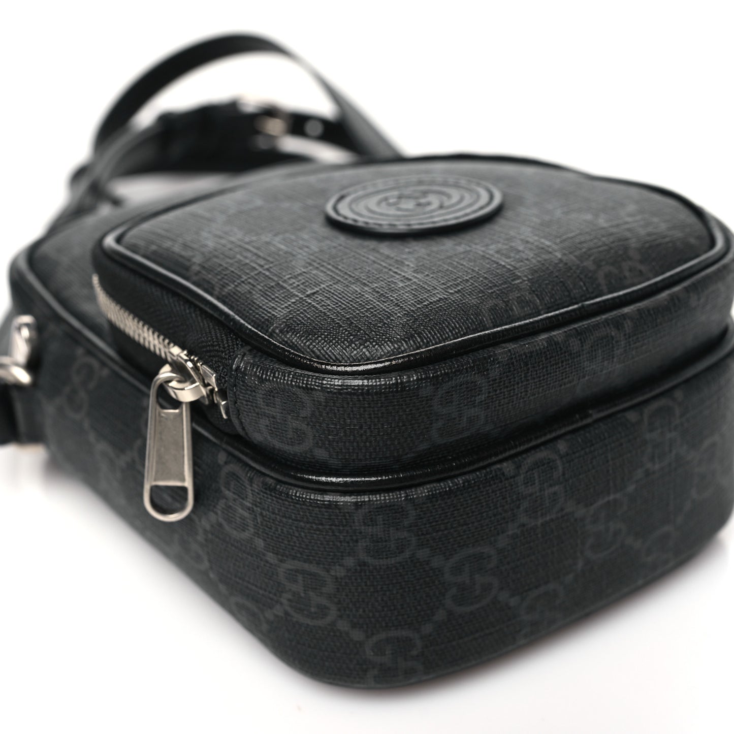 GG Supreme Monogram Azalea Calfskin Mini Retro Interlocking G Bag Black