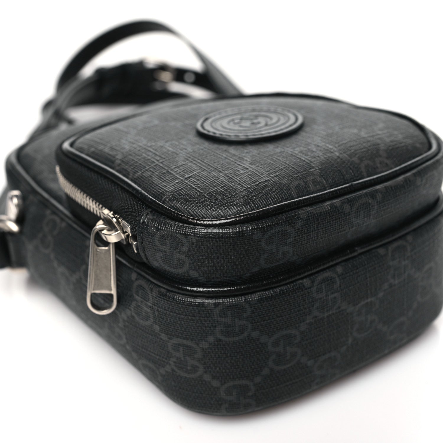 Gucci GG Supreme Monogram Azalea Calfskin Mini Retro Interlocking G Bag Black 9 of 10