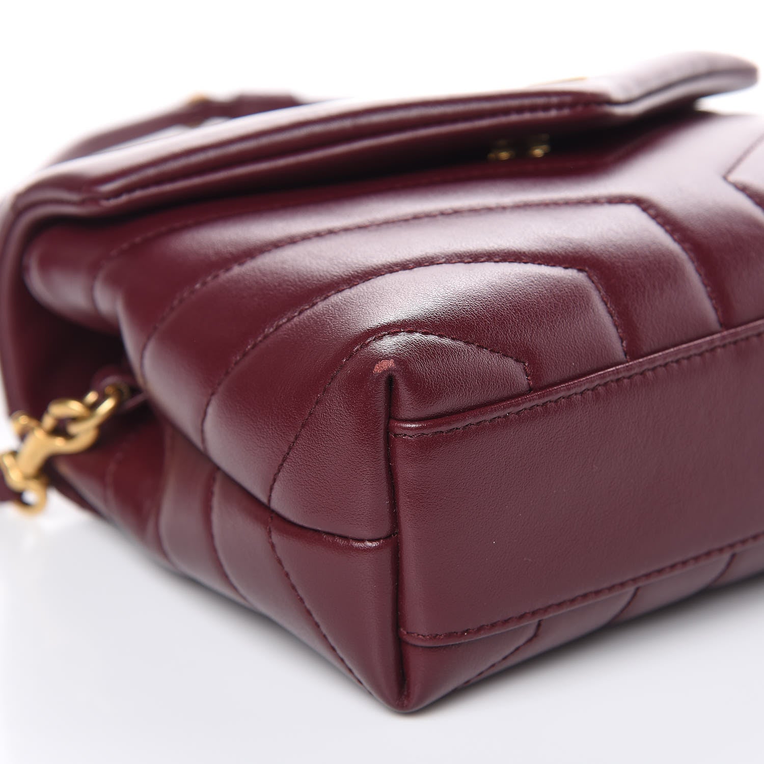Saint Laurent Calfskin Y Quilted Monogram Toy Loulou Crossbody Bag Rouge 7 of 9