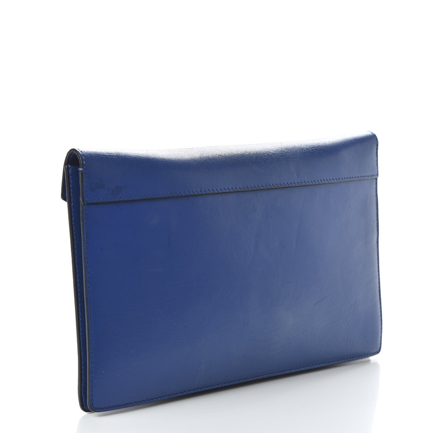 Celine Box Calfskin Suede Diamond Clutch Electric Blue 3 of 11