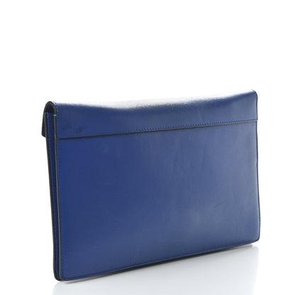 Celine Box Calfskin Suede Diamond Clutch Electric Blue 3 of 11