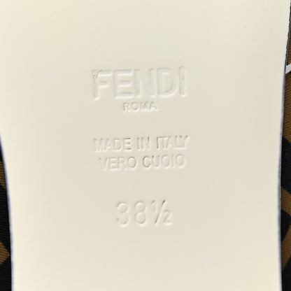 Fendi Lycra Film FF FFreedom Flat Mules 38.5 Tobacco Moro White 8 of 8