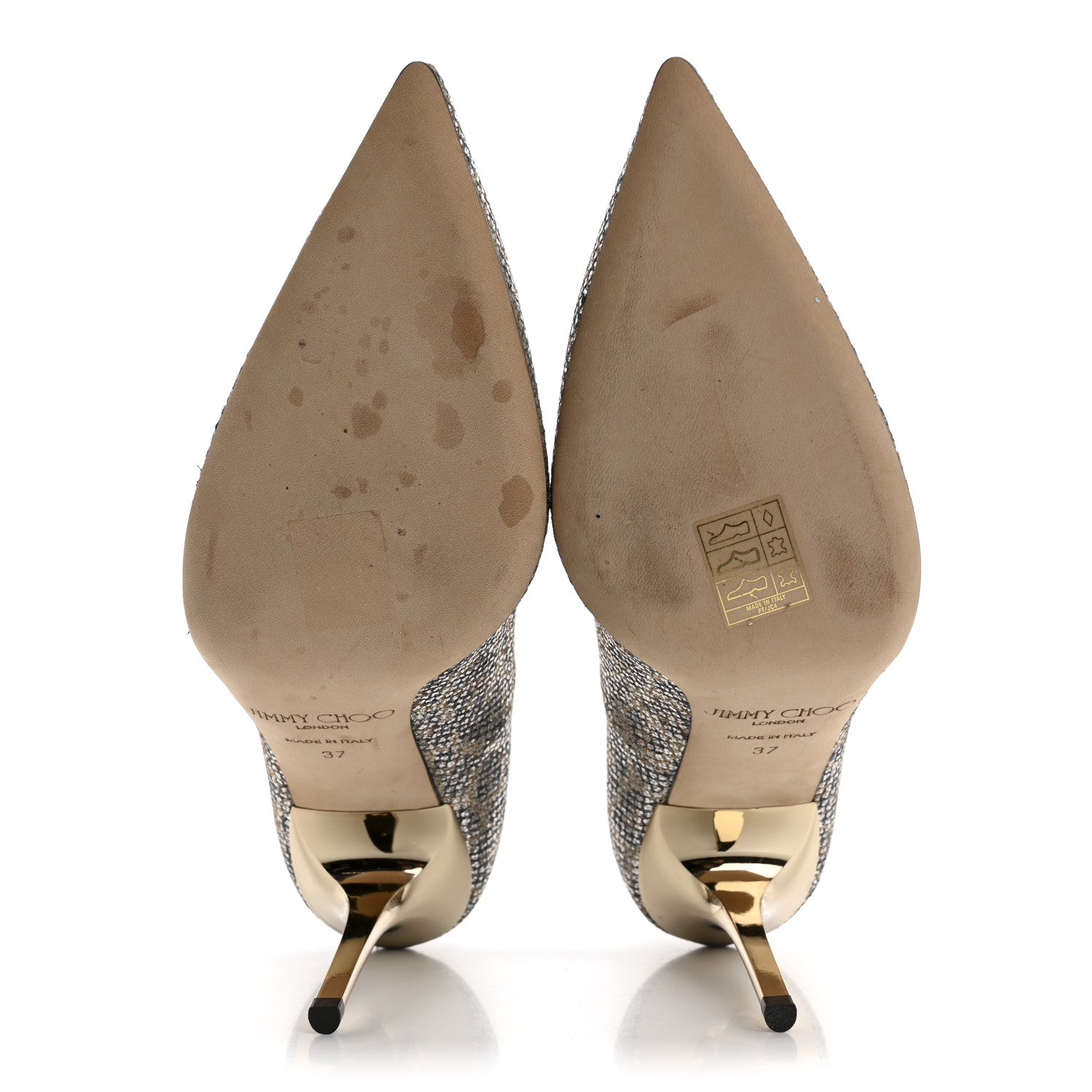 Jimmy Choo Coarse Glitter Fabric Aurora Leopard Print Abel Pumps