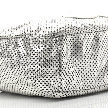 Chanel Metallic Glazed Calfskin Perforated Medium Rodeo Drive Tote Silver 8 of 15