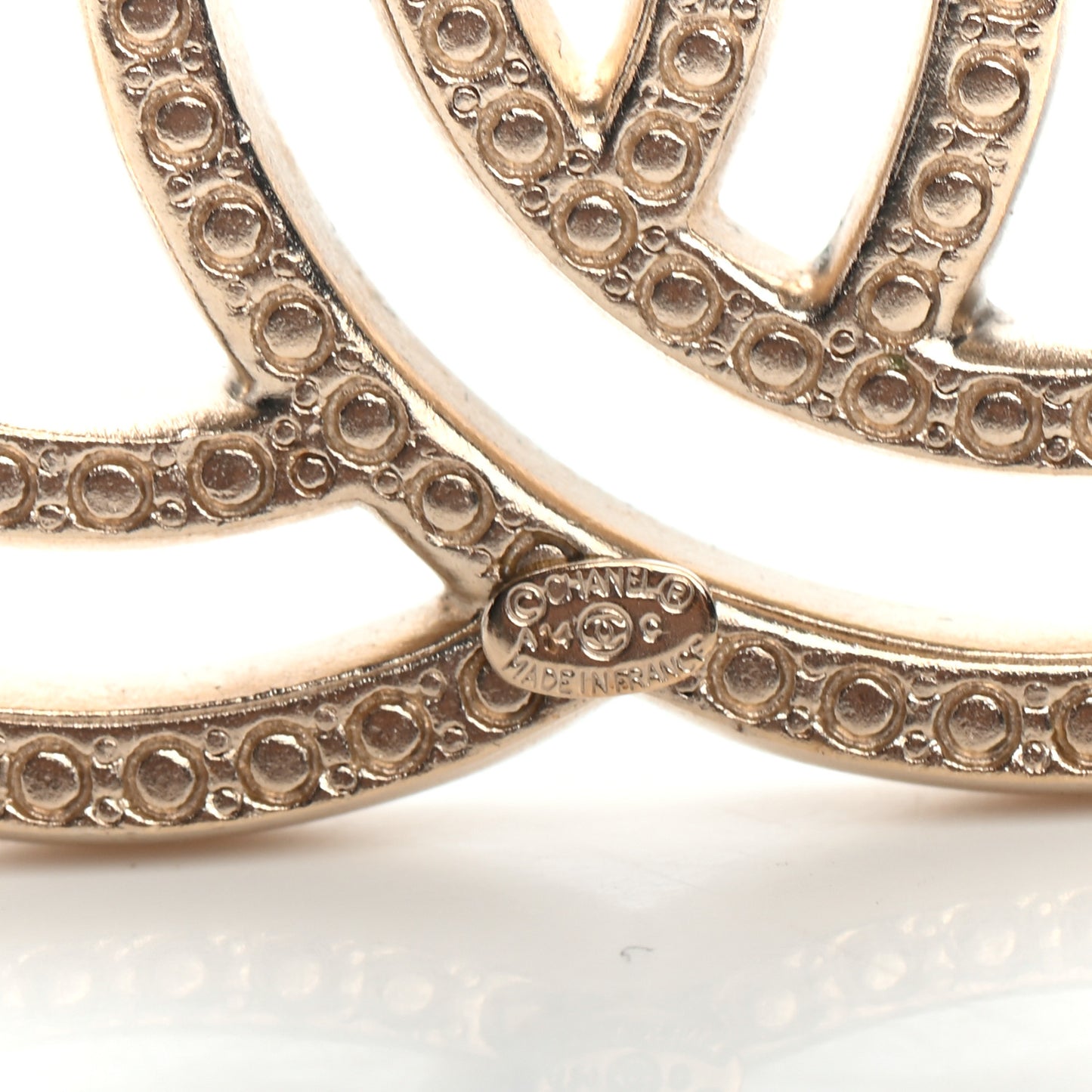 Crystal CC Brooch Light Gold