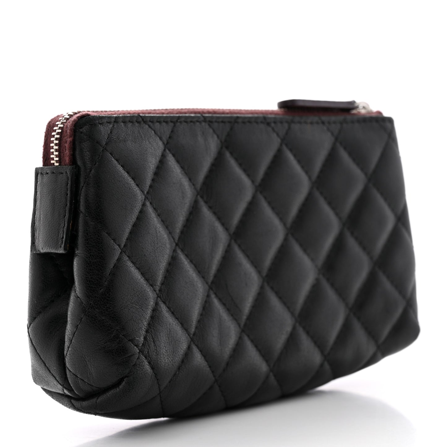 Lambskin Quilted Small Pouch Black