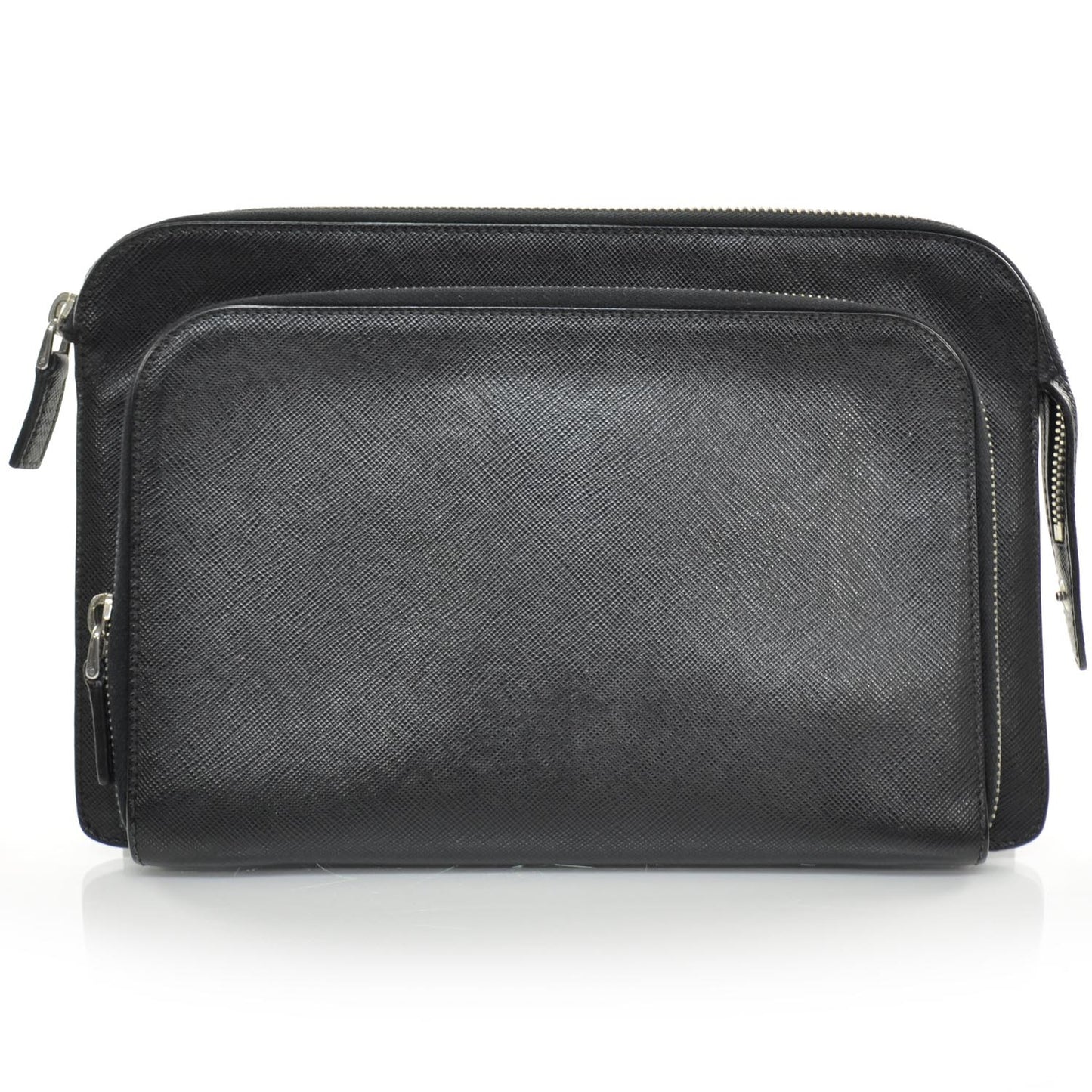 Saffiano Passport Wallet Travel Bag Black