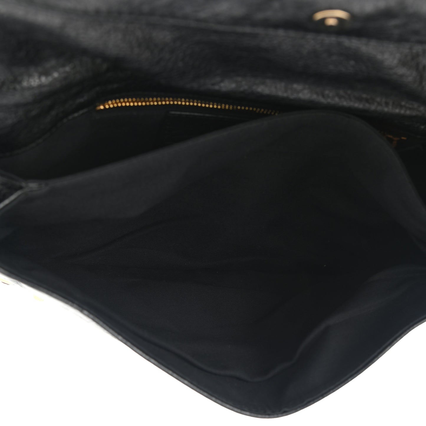 Agneau Giant 12 Gold Hardware Envelope Clutch Black