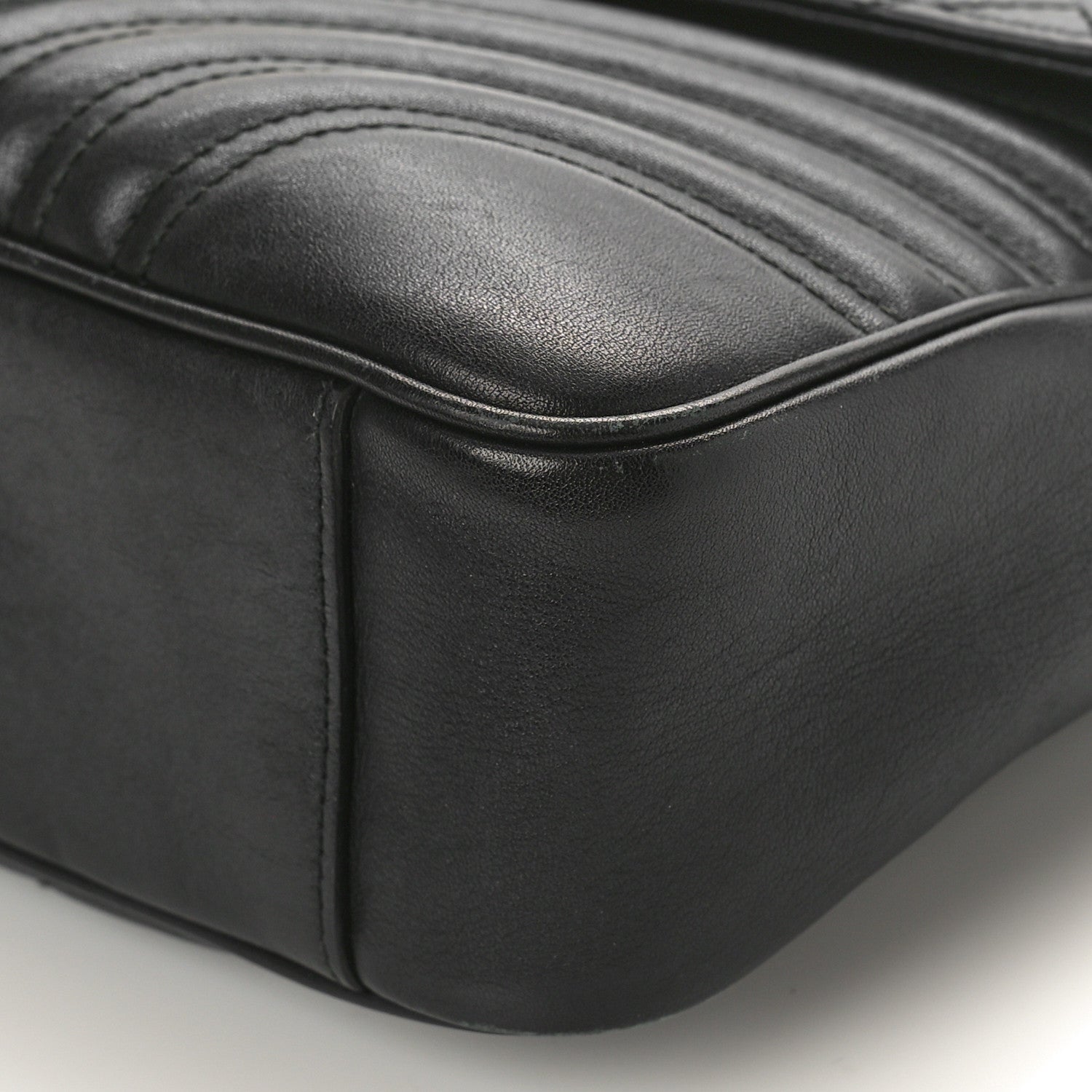 Gucci Calfskin Matelasse Medium GG Marmont Shoulder Bag Black 9 of 13