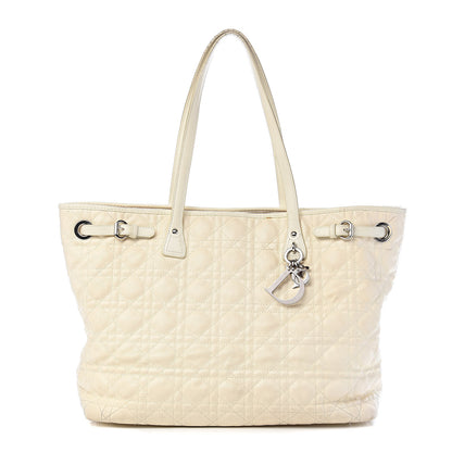 Christian Dior Coated Canvas Cannage Small Panarea Tote White 1 of 23
