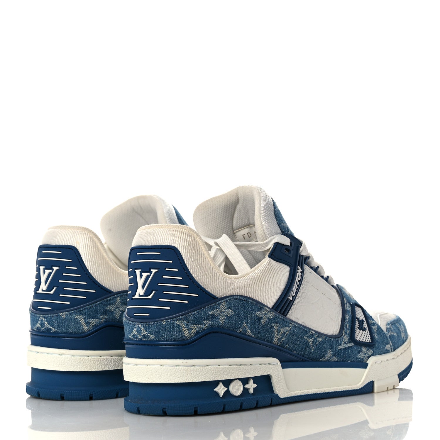 Louis Vuitton Monogram Denim Mens Trainer Sneakers 8.5 Blue 4 of 10