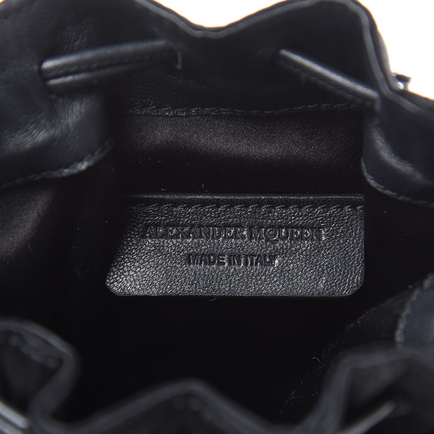 Alexander McQueen Satin Embroidered Drawstring Bag Black 6 of 8
