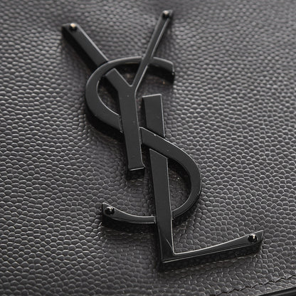 Saint Laurent Grain De Poudre Medium Classic Monogram Kate Satchel Coal 8 of 10