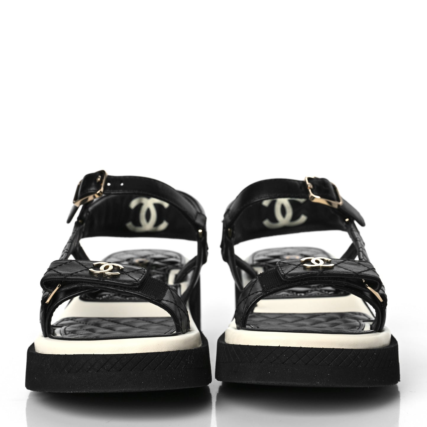 Lambskin Patent Logo Platform Sandals 38.5 Black