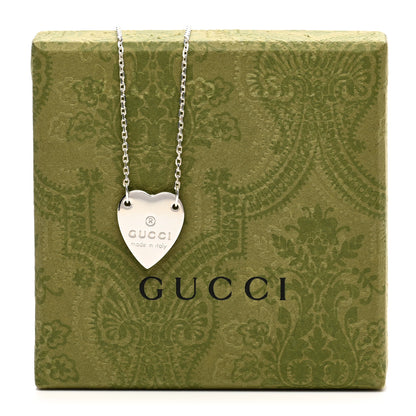 Gucci Sterling Silver Trademark Heart Pendant Necklace 6 of 6