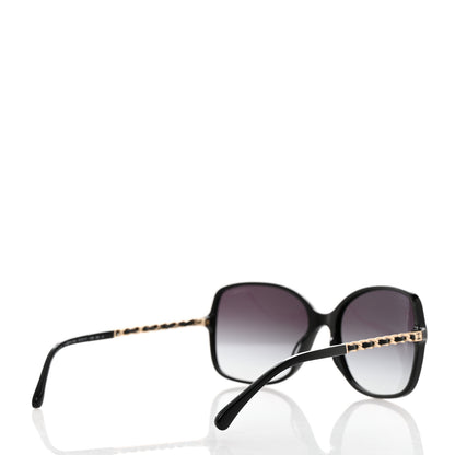 Chanel Acetate Lambskin Chain Square Sunglasses 5210-Q Black 4 of 8
