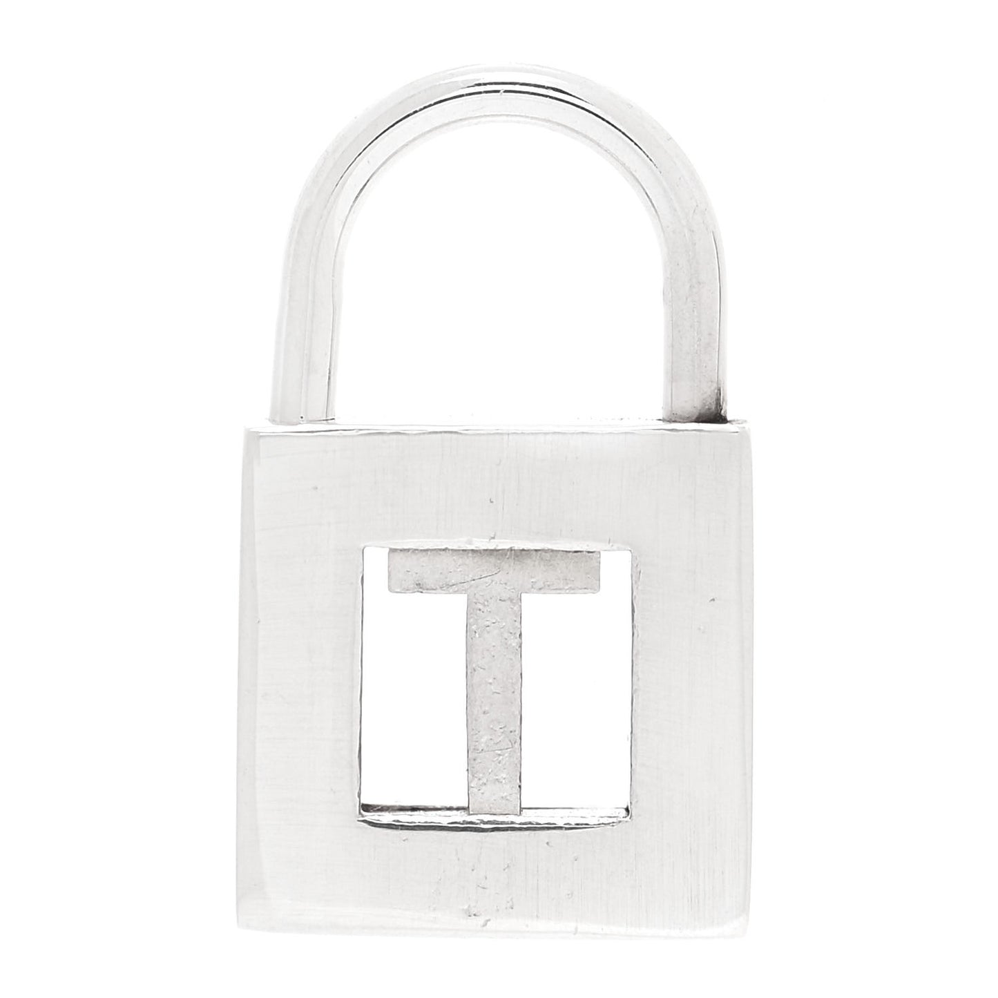Sterling Silver Letter T Lock Charm Pendant