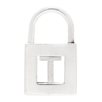 Tiffany Sterling Silver Letter T Lock Charm Pendant 1 of 4