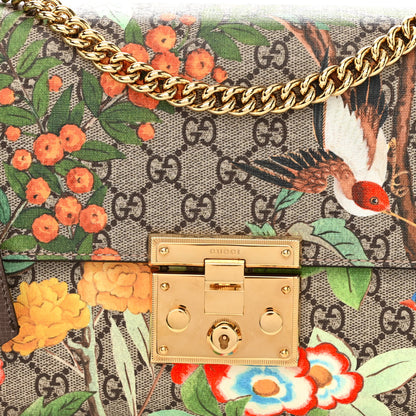 Gucci GG Supreme Monogram Tian Medium Padlock Shoulder Bag Beige Multicolor New Acero 8 of 12