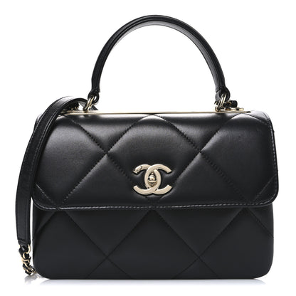 Chanel Lambskin Quilted Small Trendy CC Top Handle Flap Black 1 of 10