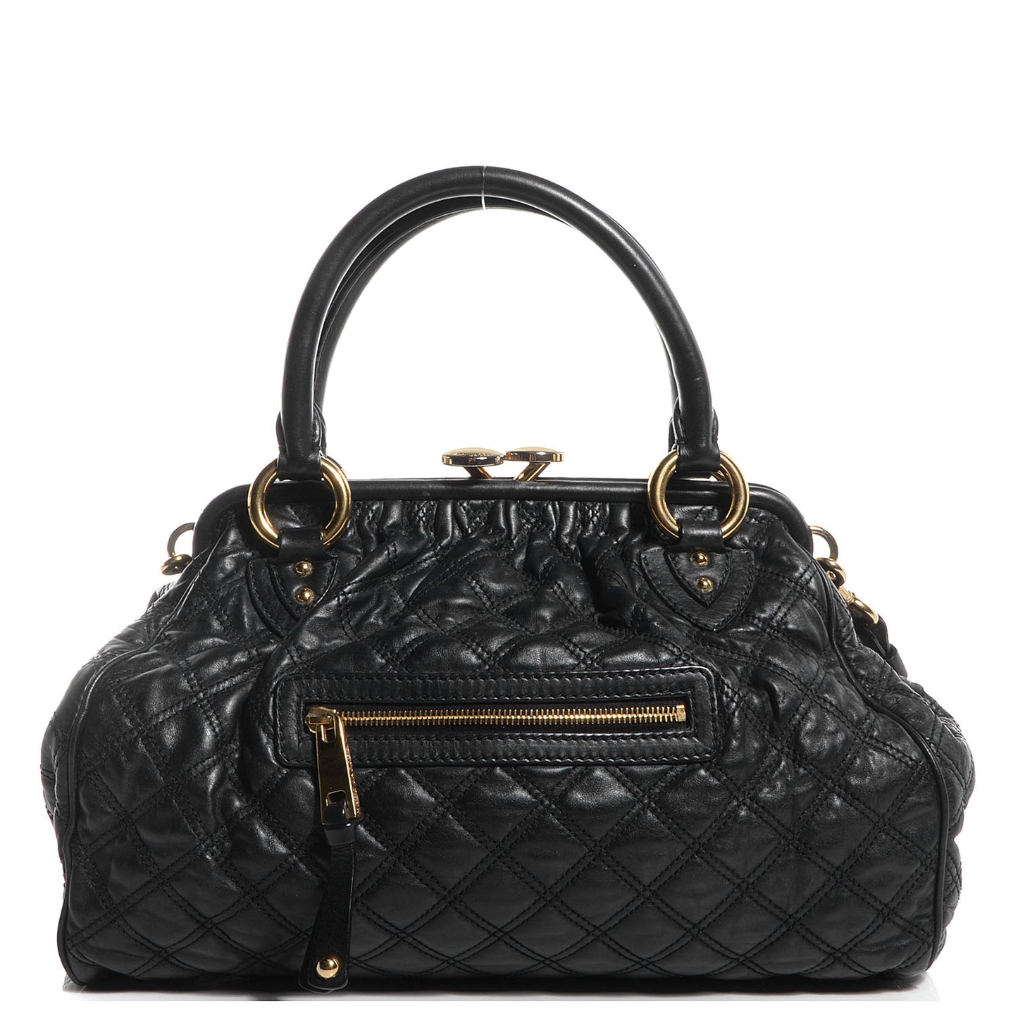 Quilted Leather Stam Black