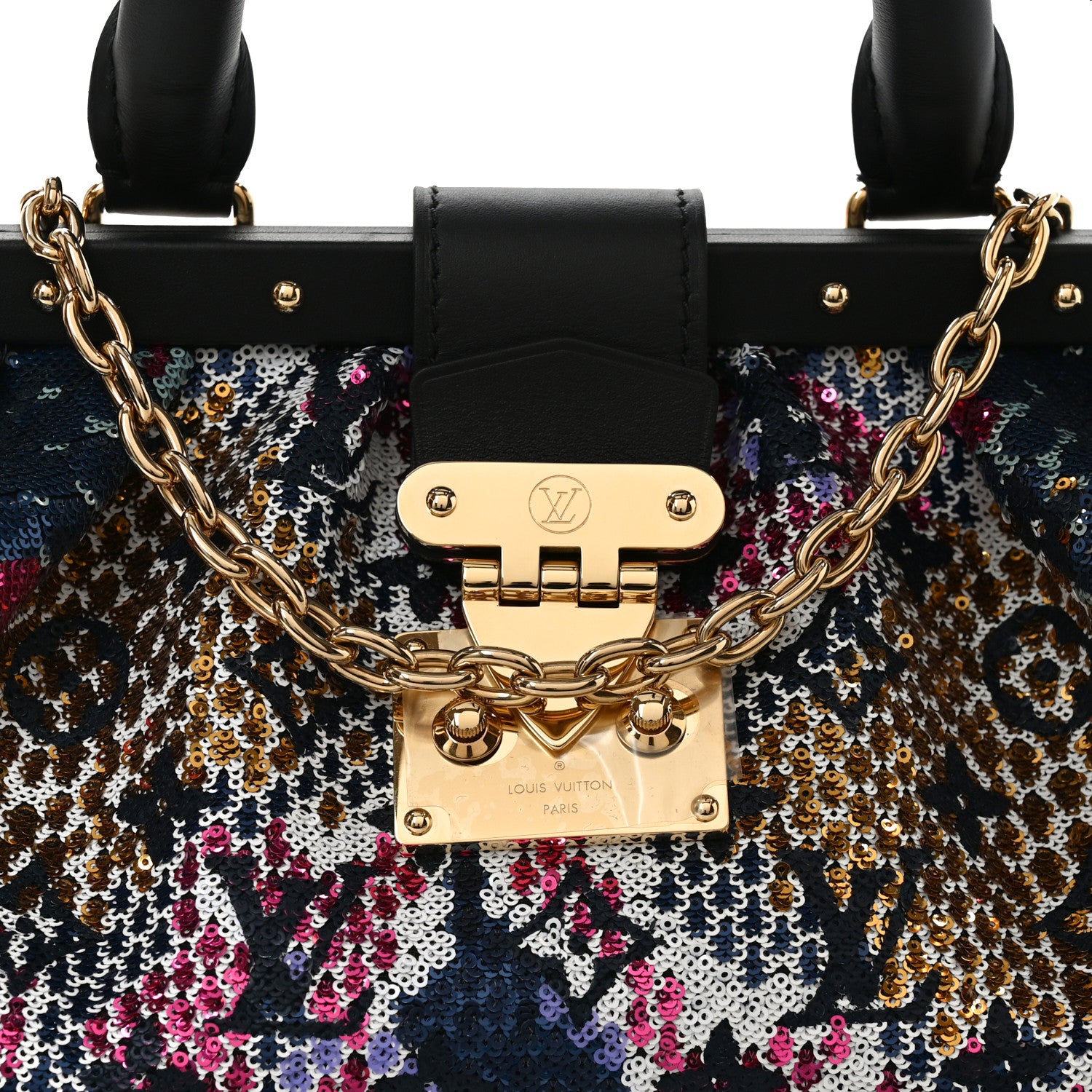 Louis Vuitton Calfskin Monogram Sequin LV Cafe Clutch Multicolor 7 of 9