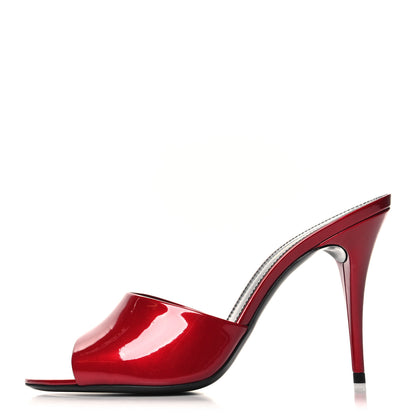 Saint Laurent Vernice Gloss La 16 95 Mule Sandals 39.5 Tibet Red 1 of 9