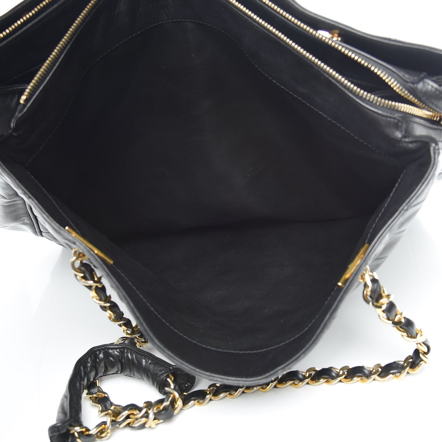 Lambskin Quilted Shoulder Bag Black