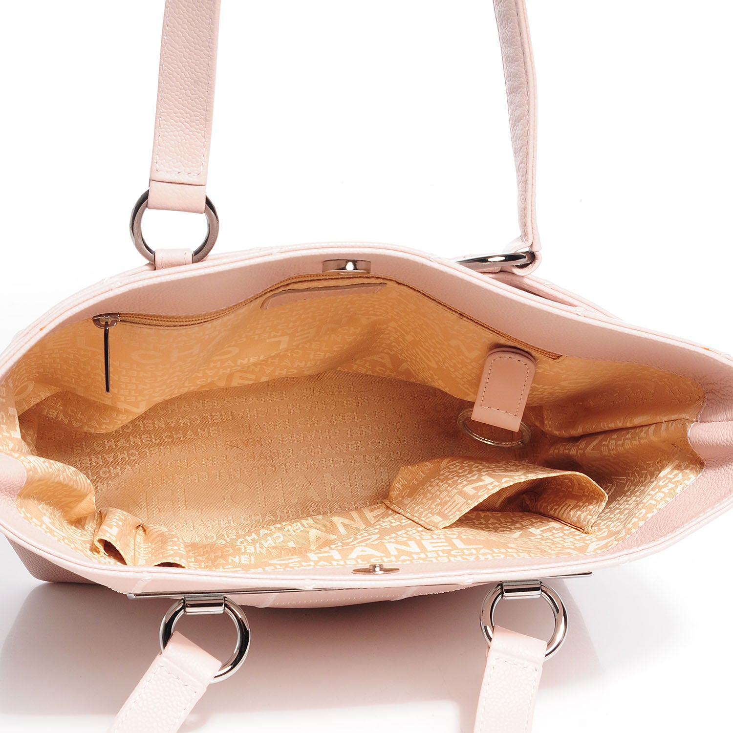 Chanel Caviar Square Stitched Tote Pink 7 of 7
