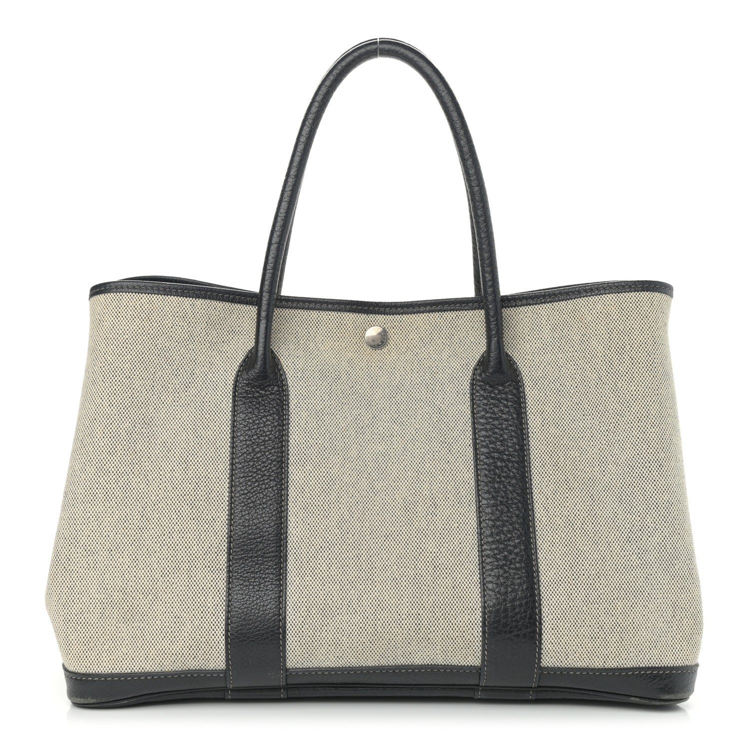 Hermes Twill H Negonda Garden Party 36 MM Tote Ecru Black 1 of 12
