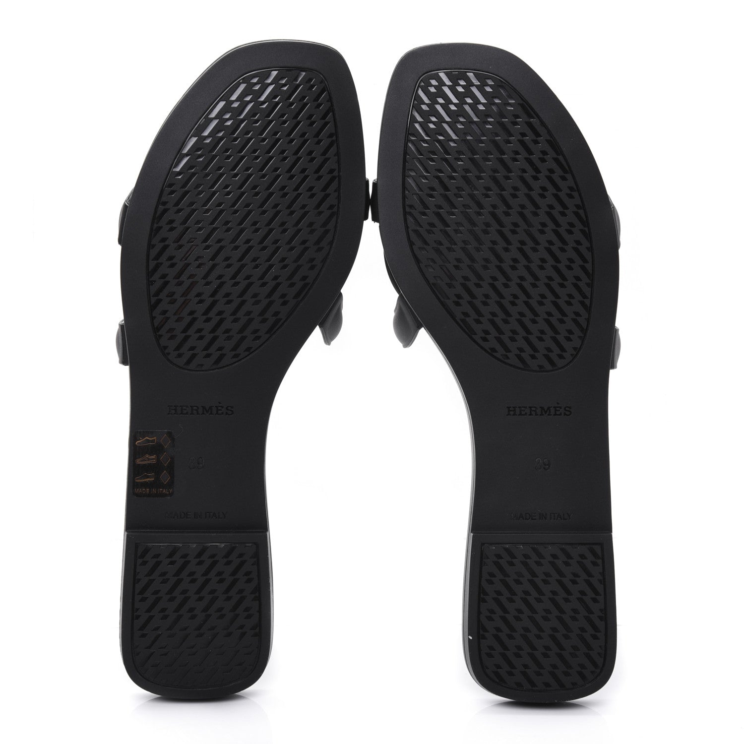 Hermes Rubber Aloha Sandals 39 Black 5 of 8